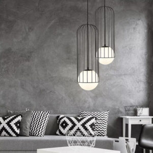 Dark Lighting Basket Pendant Black