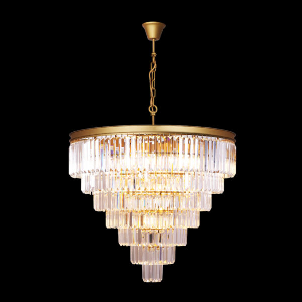K Light KLCH-6515/13-SG Extra Large Crystal 7 Tier Chandelier Satin Gold