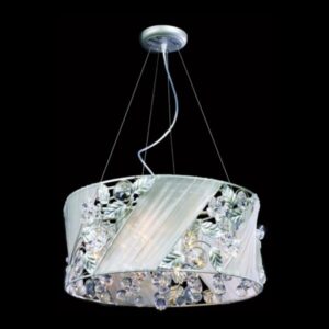 K Light SK-5078-8 Matt Silver Round Shade with Asfour Crystal
