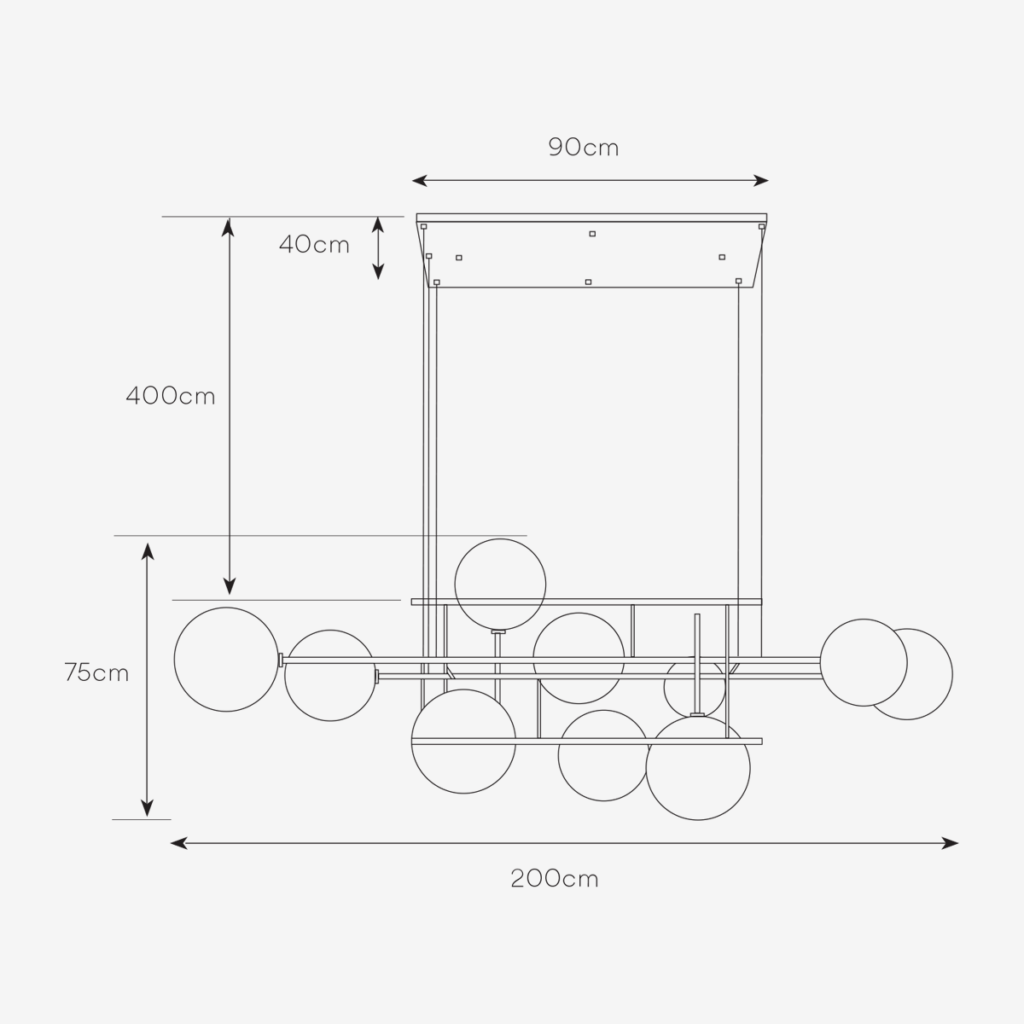 Dark Lighting Elements Horizontal Black and Clear Glass Pendant Light