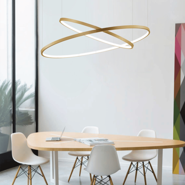 Dark Lighting Halo Pendant Brass  - 800mm - Image 4