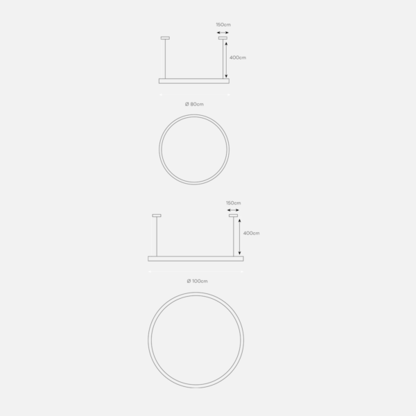 Dark Lighting Halo Pendant Brass  - 800mm - Image 2