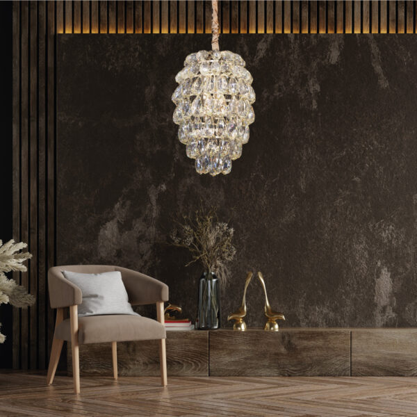K Light L-KLCH62041/CR Diana Amber Clear Chandelier - Image 2