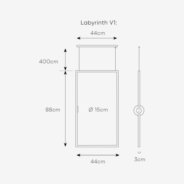 Dark Lighting Labyrinth Vertical V1 450mm Brass - Image 2