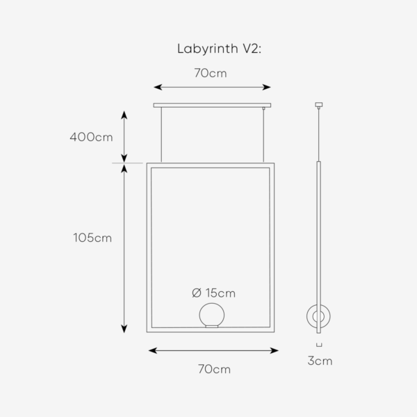 Dark Lighting Labyrinth Vertical V2 700mm Brass - Image 2