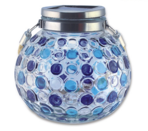Meteor MSJL-DG-RGB Outdoor LED Solar Jar Light Dotted Glass
