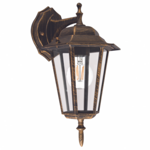 Brightstar L213 Black Gold 6 Panel Wall Lantern