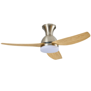 Brightstar FCF100 SATIN Chrome with Light Wood Finish ABS Blades