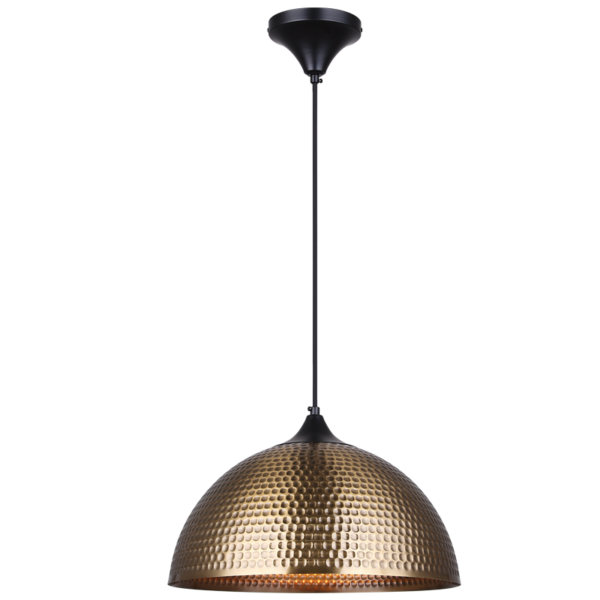 Brightstar PEN935 BK/AQ Metal Pendant with Hammered Metal Dome