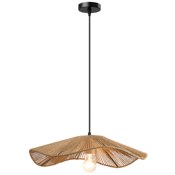 Brightstar PEN958 STRING Metal and Paper String Pendant with Wood Lampholder