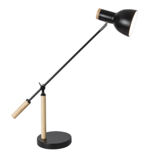 Brightstar TL670 BLACK Metal and Wood Table Lamp