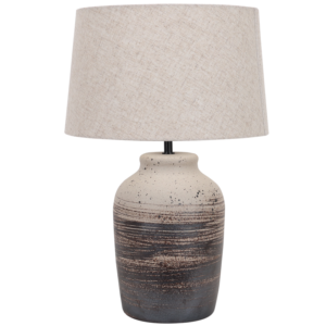 Brightstar TL826 STONE Ceramic Base with Hessian Colour Fabric Shade