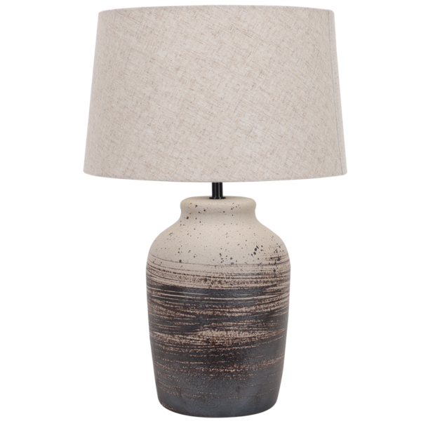 Brightstar TL826 STONE Ceramic Base with Hessian Colour Fabric Shade