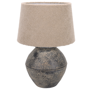 Brightstar TL828 BURNT AMBER Ceramic Base with Beige Fabric Shade