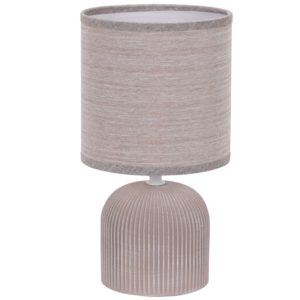 Brightstar TL832 BEIGE Ribbed Ceramic Base with Fabric Shade
