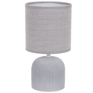 Brightstar TL831 GREY Ribbed Ceramic Base with Fabric Shade