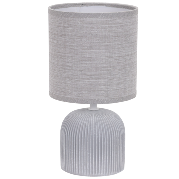 Brightstar TL831 GREY Ribbed Ceramic Base with Fabric Shade