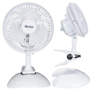 Brightstar Fan012 Plastic Fan Table Fan OR a Clip-On Fan 6" WHITE