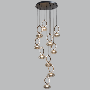 Brightstar PEN953/10 CCT Aluminium and Glass Pendant