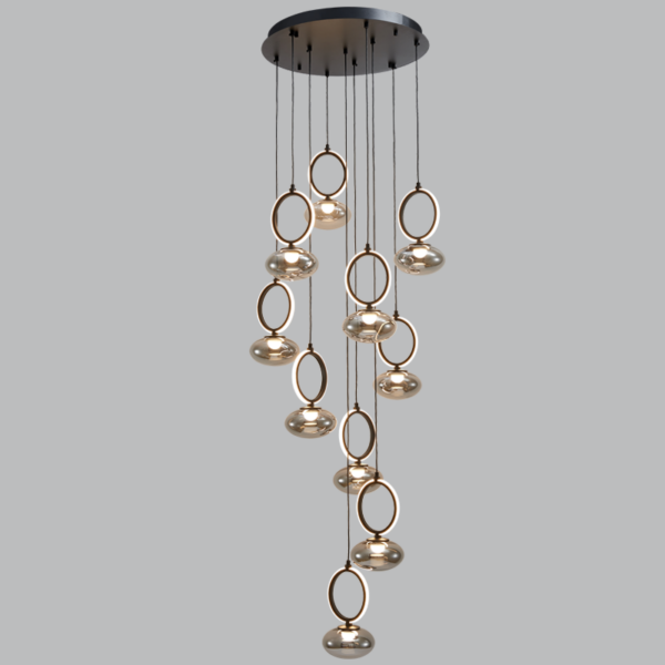 Brightstar PEN953/10 CCT Aluminium and Glass Pendant