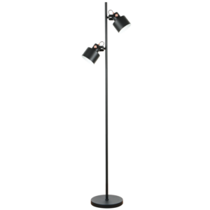 Brightstar SL436 BLACK Metal Standing Lamp with On / Off Foot Switch