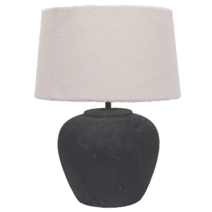 Brightstar TL836 BLACK Ceramic Base with Cream Fabric Shade