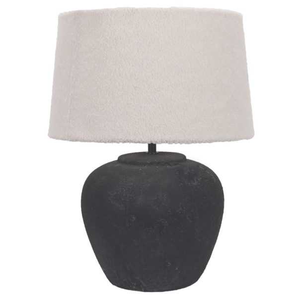 Brightstar TL836 BLACK Ceramic Base with Cream Fabric Shade