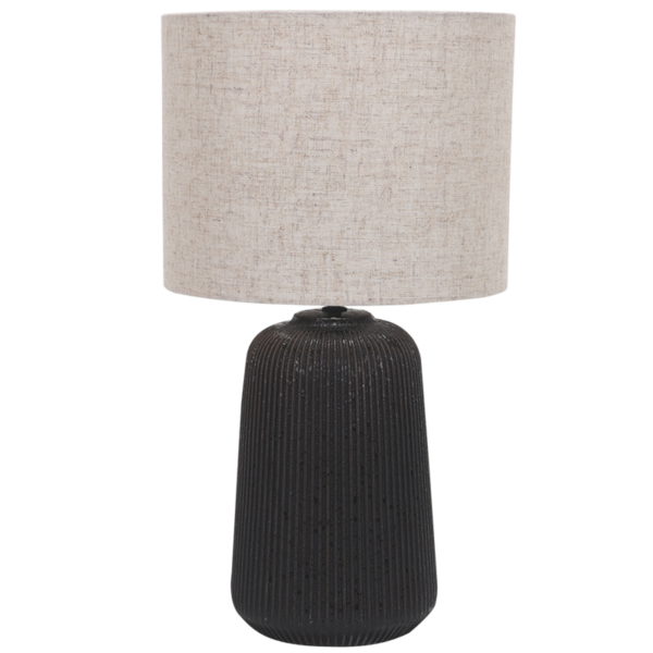 Brightstar TL839 BLACK Ceramic with Hessian Colour Fabric Shade