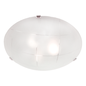 Brightstar CF326 CHROME Small Metal Base with Patterned Frosted Glass and Chrome Clips