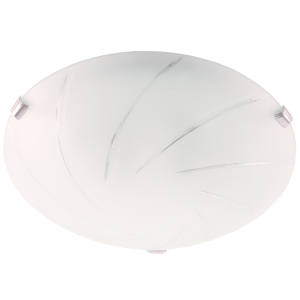 Brightstar CF327 CHROME Small Metal Base with Patterned Frosted Glass and Chrome Clips