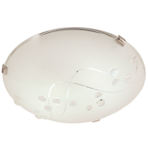 Brightstar CF328 CHROME Small Metal Base with Patterned Frosted Glass and Chrome Clips