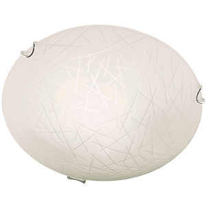 Brightstar CF3403 CHROME Small Frosted Patterned Glass with Polished Chrome Clips