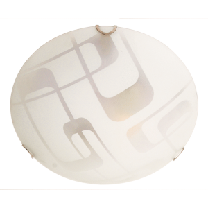 Brightstar CF414 WHITE Small Patterned Frosted Glass with Chrome Clips