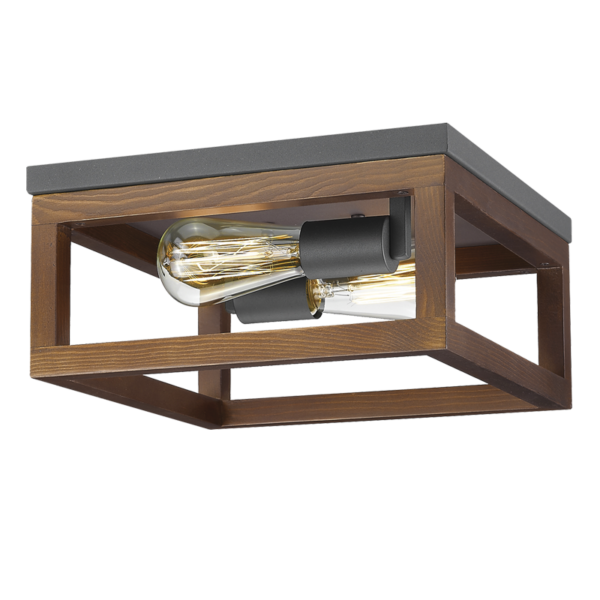 Brightstar CF441 BK/WOOD Metal and Wood Ceiling Fitting