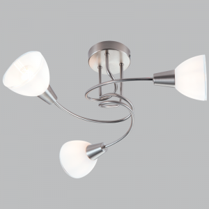 Brightstar CF469/3 SATIN Satin Chrome with White Glass