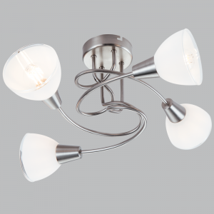 Brightstar CF469/4 SATIN Satin Chrome with White Glass