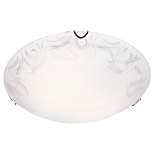 Brightstar CF493 Small Metal Base with Patterned Glass and Polished Chrome Clips