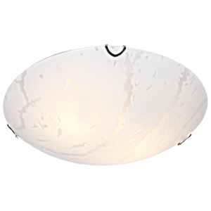 Brightstar CF495 Small Metal Base with Patterned Glass and Polished Chrome Clips
