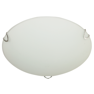 Brightstar CF723 SMALL LED Ceiling Fitting with Metal Base, Frosted Glass and Chrome Clips