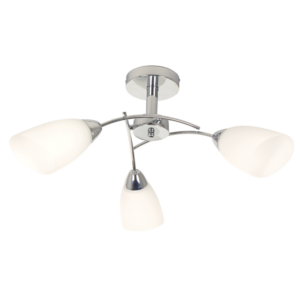 Brightstar CH019/3 CHROME Polished Chrome with White Glass