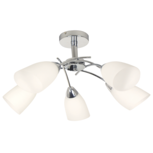 Brightstar CH019/5 CHROME Polished Chrome with White Glass