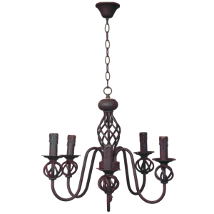 Brightstar CH065/5 RUST Wrought Iron Chandelier