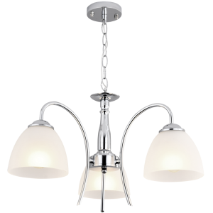 Brightstar CH079/3 CHROME Polished Chrome Chandelier with Frosted Glass