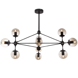 Brightstar CH100/10 BLACK Matt Black Metal with Champagne Colour Glass