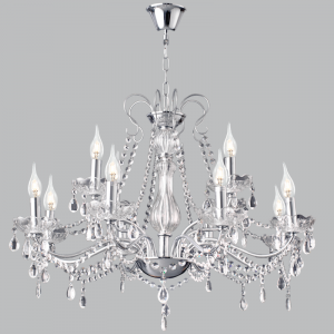 Brightstar CH104/8+4 Polished Chrome Chandelier with Crystals