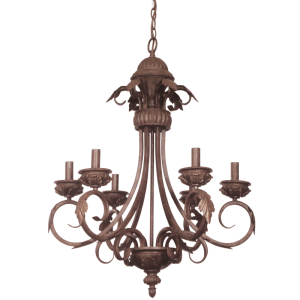 Brightstar CH1334/6 ANTIQUE BRONZE Metal and Resin Chandelier