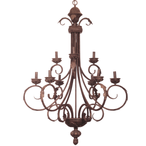 Brightstar CH1334/9 ANTIQUE BRONZE Metal and Resin Chandelier