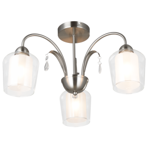 Brightstar CH250/3 SATIN Satin Chrome with Clear Outer Glass and Frosted Inner Glass