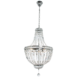 Brightstar CH343 CHROME Polished Chrome Chandelier with Crystals