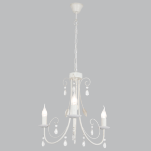 Brightstar CH360/3 FOSSIL WHITE Metal Chandelier with Clear Acrylic Crystals
